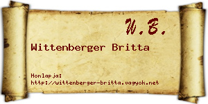 Wittenberger Britta névjegykártya